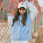 Two-tone Fleece-lined Collared Jacket