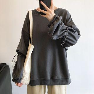 Drawstring Oversize Pullover As Shown In Figure - One Size