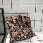 Leopard Print Canvas Tote Bag As Shown In Figure - One Size