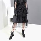 Midi Mesh Skirt Black - One Size