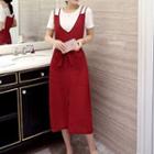 Set: T-shirt + Tie-waist Jumper Dress