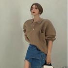 Knit Polo Shirt / Denim Skirt