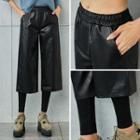 Wide-leg Faux Leather Pants