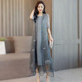 Set: Light Long Jacket + Sleeveless Dress