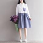Striped Panel Shirt Dress
