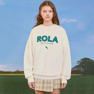 Rola Embroidered Boxy Sweatshirt Ivory - One Size