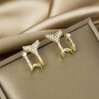 Rhinestone Fish Tail Stud Earring E3642 - 1 Pair - Gold - One Size