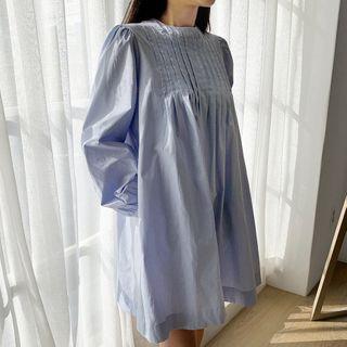 Pintuck-front Button-back Shirtdress