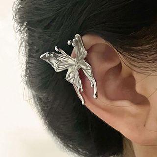 Butterfly Alloy Cuff Earring 1 Pc - Silver - One Size