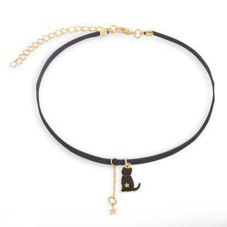 Cat Choker 1 Pair - Cat - Black & Gold - One Size
