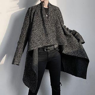 Asymmetric Hem Open Front Knit Jacket