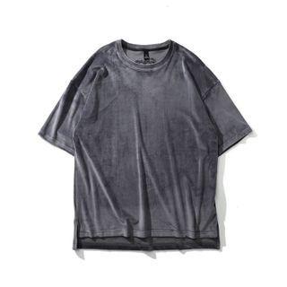 Couple-matching Elbow-sleeve Velvet T-shirt