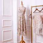 Sleeveless Star Pattern A-line Midi Dress