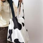 Milk Cow Print Corduroy Tote Bag Milk Cow Print - Black & White - One Size