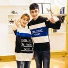 Couple Matching Lettering Color Hoodie