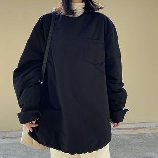Long-sleeve Padded Zip-back Top