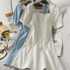 Boatneck Pearl-trim Ruched Midi Dress