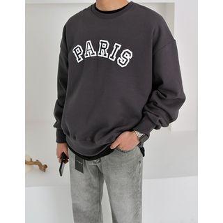 Fleece Letter-patch Sweatshirt
