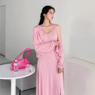 Set: Hooded Oversize Cardigan + Long Tank Dress