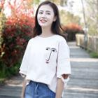 Print Cutout Short-sleeve T-shirt