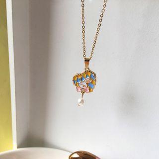 Alloy Rabbit Faux Pearl Pendant Necklace 1 Pc - Necklace - One Size