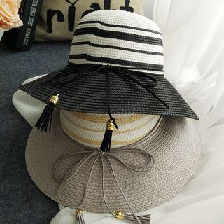 Tassel Striped Straw Hat