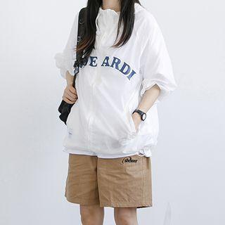 Lettering Print Oversized Jacket