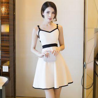Piped Spaghetti Strap Minidress