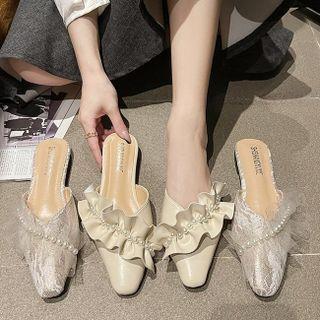 Ruffled Flat Mules