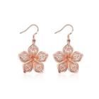 Elegant Fashion Plated Rose Gold Flower Pierced Earrings Rose Gold - One Size