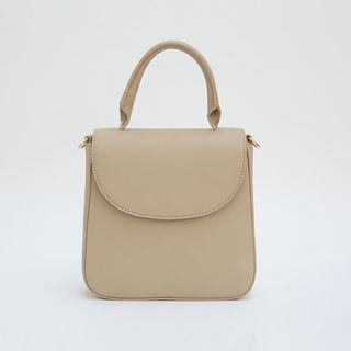 Faux-leather Flap Square Satchel