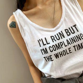 Letter U-neck Long Tank Top