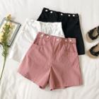 Elastic Back Buttoned Shorts