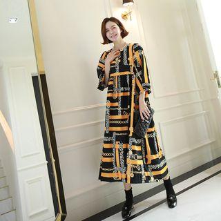 Square-neck Pattern Dress