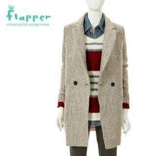 Double-breasted Herringbone Coat