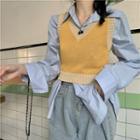 Knit Sweater Vest Yellow - One Size