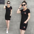 Set: Applique Short-sleeve T-shirt + Mini Skirt