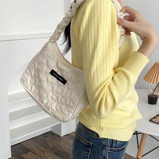Applique Heart Embroidered Hobo Bag