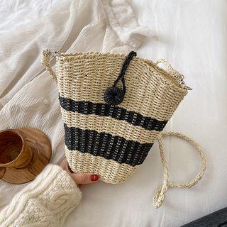Straw Knit Bucket Bag