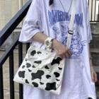 Cow Print Canvas Crossbody Bag As Shown In Figure - One Size