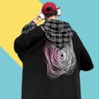 Couple Matching Mock Two-piece Plaid Print Hoodie
