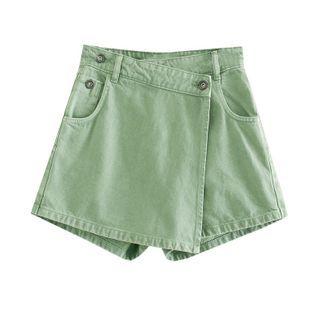 Irregular Denim Mini Skort