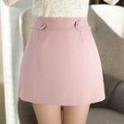 Button-tab A-line Miniskirt