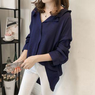 Batwing Sleeve V-neck Blouse