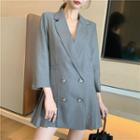 Pleated Blazer Dress