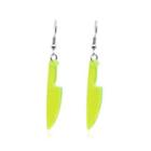 Knife Acrylic Dangle Earring 01 - 1 Pair - Neon Green - One Size