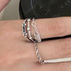Chained Layered Alloy Open Ring / Open Ring Silver - One Size