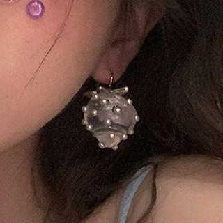 Strawberry Drop Earring 1 Pair - Drop Earring - Strawberry - Silver - One Size