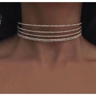 Rhinestone Multi-strand Choker