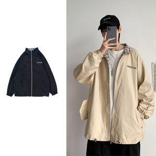 Reversible Plaid Zip-up Jacket